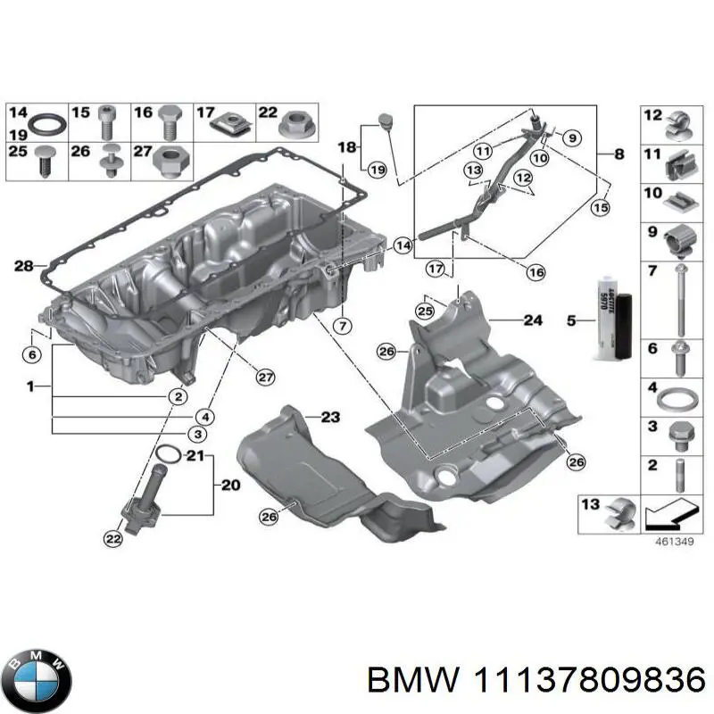 11137809836 BMW junta, cárter de aceite