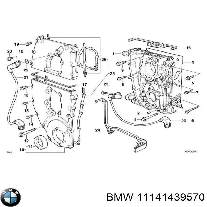 11141439570 BMW anillo retén, cigüeñal frontal