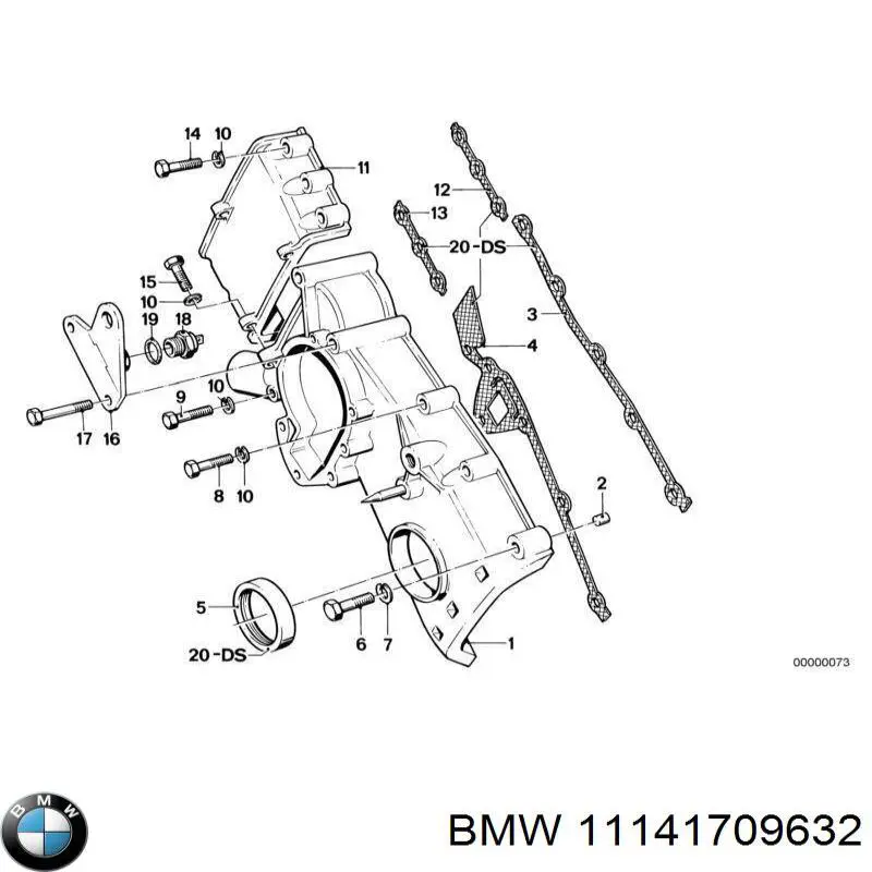 11141709632 BMW anillo retén, cigüeñal frontal