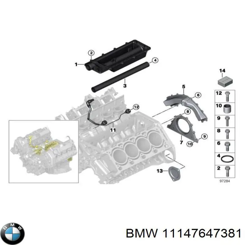 11147647381 BMW anillo retén, cigüeñal frontal