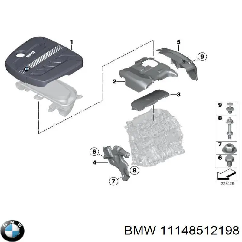 11148512198 BMW cubierta de motor decorativa