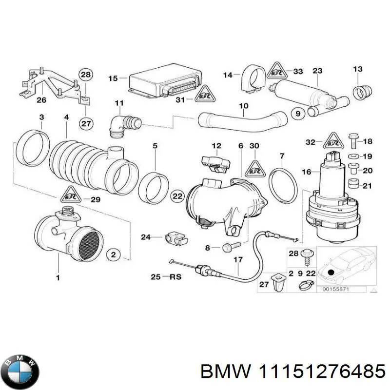 11151276485 BMW tubo de ventilacion del carter (separador de aceite)