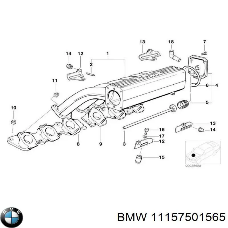 11151736411 BMW válvula, ventilaciuón cárter