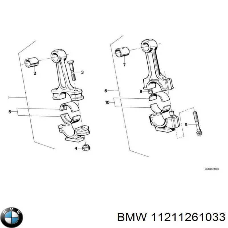 11211261033 BMW juego de cojinetes de cigüeñal, estándar, (std)