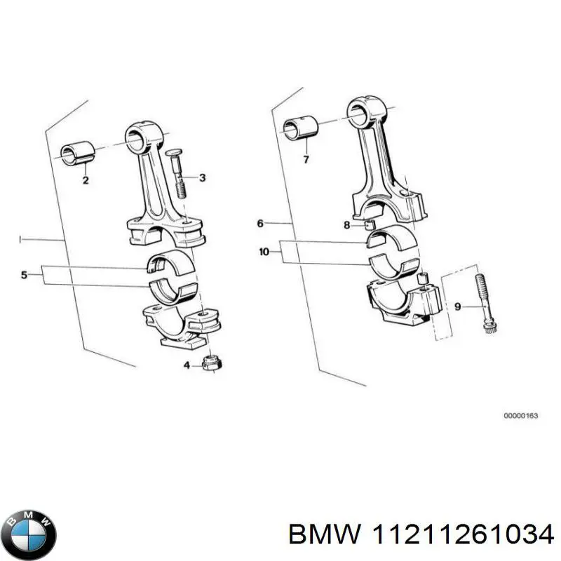 11211261034 BMW juego de cojinetes de cigüeñal, estándar, (std)