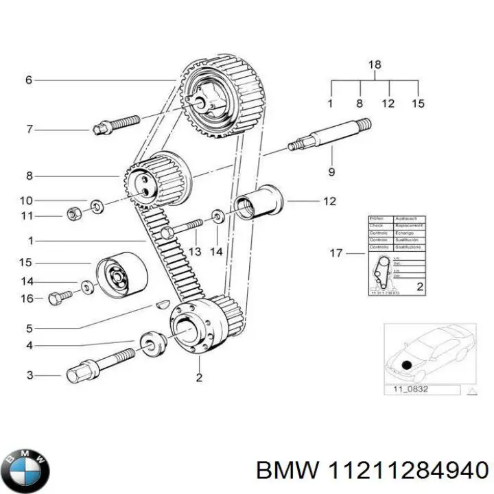 11211284940 BMW rueda dentada, cigüeñal