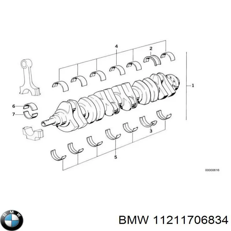  Juego de cojinetes de cigüeñal, cota de reparación +0,25 mm para BMW 1 E81, E87