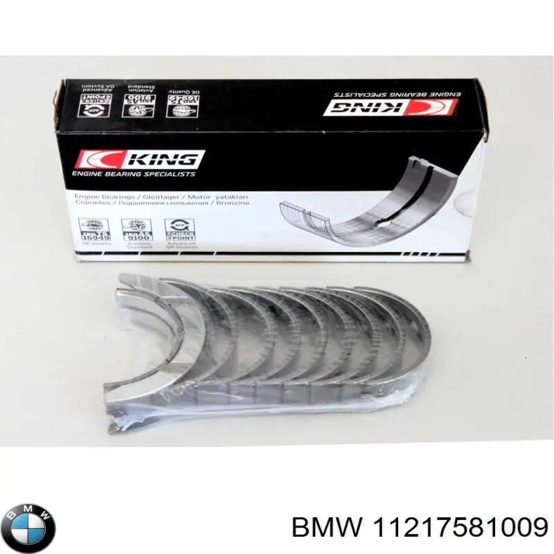 11217581009 BMW juego de cojinetes de cigüeñal, cota de reparación +0,25 mm