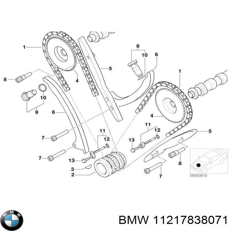 11217838071 BMW anillo retén, cigüeñal