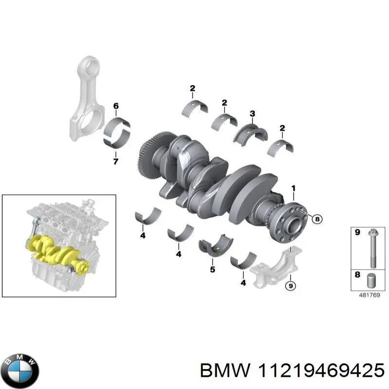  Juego de cojinetes de cigüeñal, estándar, (STD) para MINI COUNTRYMAN F60