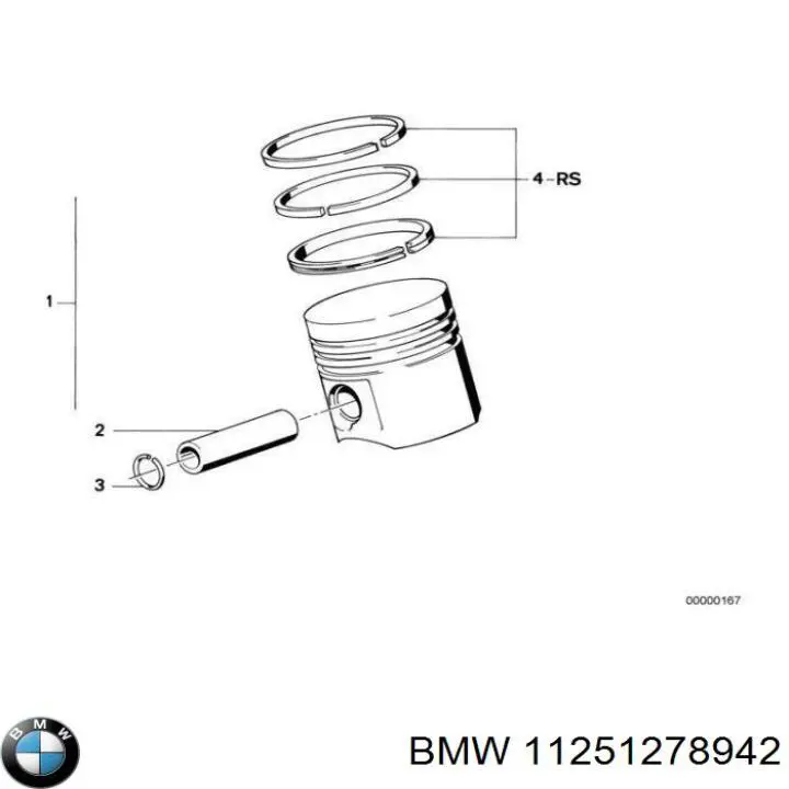 11251278942 BMW juego de aros de pistón para 1 cilindro, std