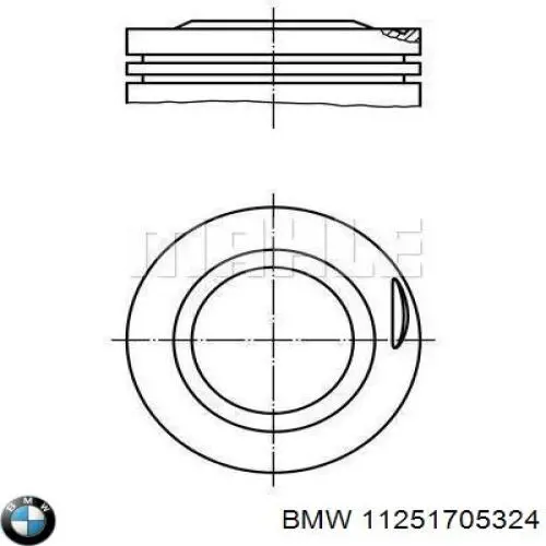  Pistón completo para 1 cilindro, cota de reparación + 0,25 mm para BMW 5 E34