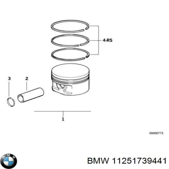 11251739441 BMW juego de aros de pistón para 1 cilindro, std