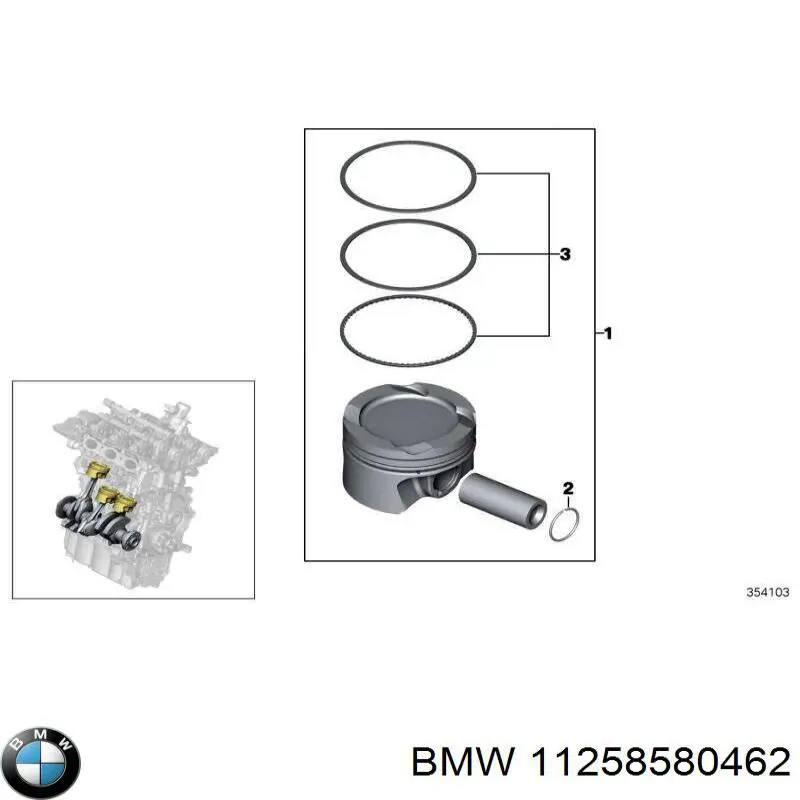  Pistón con bulón sin anillos, STD para MINI Cooper F55