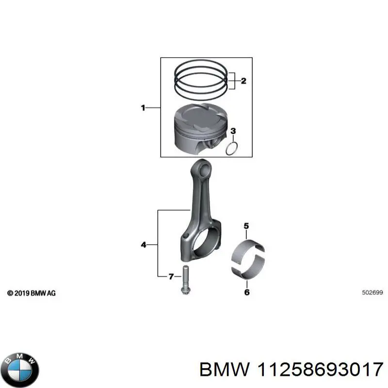  Juego de aros de pistón para 1 cilindro, STD para BMW 6 G32