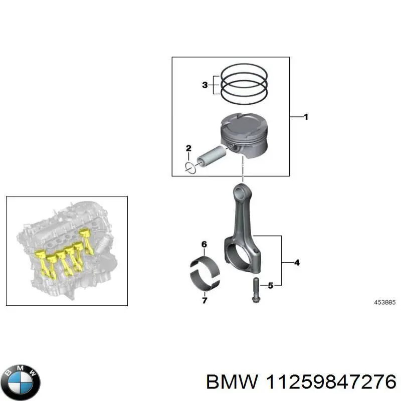 11259847276 BMW juego de aros de pistón para 1 cilindro, std