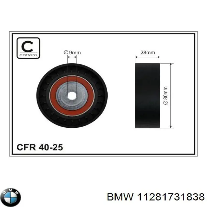 11281731838 BMW polea inversión / guía, correa poli v