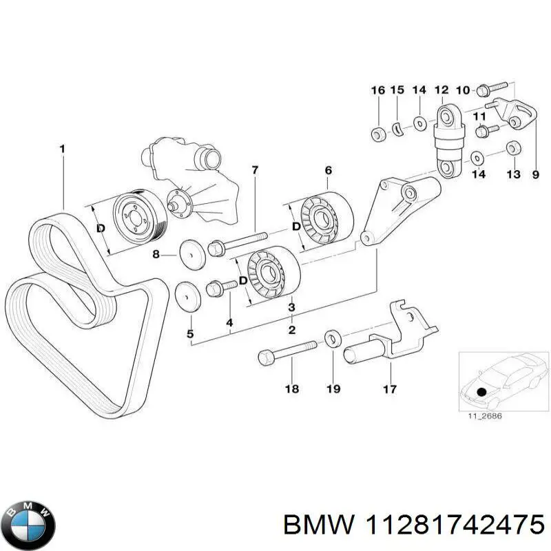 11281742475 BMW correa trapezoidal