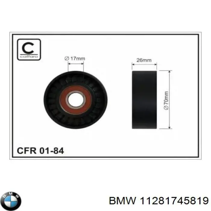 11281745819 BMW tensor de correa, correa poli v