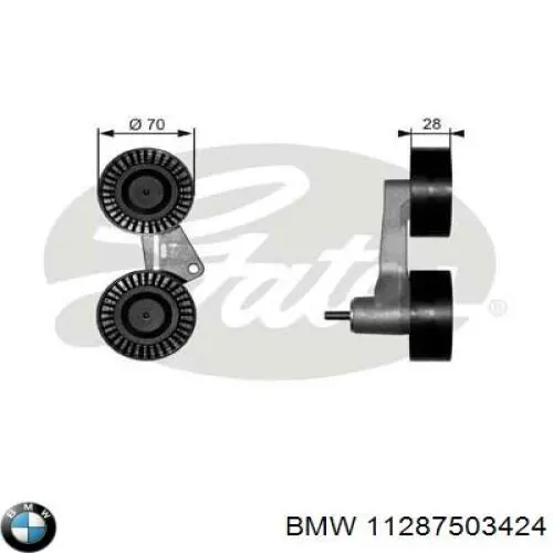 11287503424 BMW tensor de correa, correa poli v