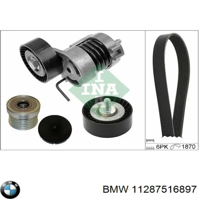 11287516897 BMW tensor de correa, correa poli v