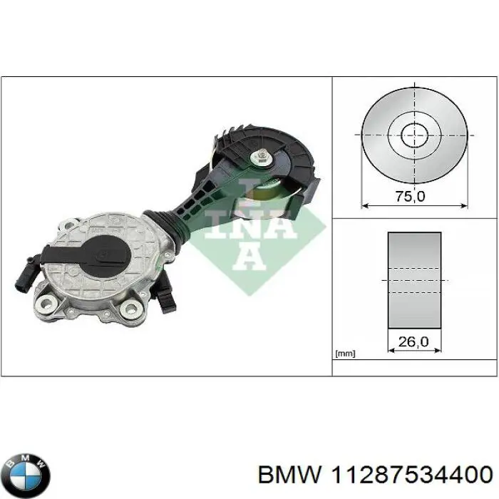 11287534400 BMW tensor de correa, correa poli v