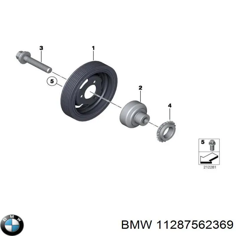 11287562369 BMW perno del tensor de la correa de transmisión