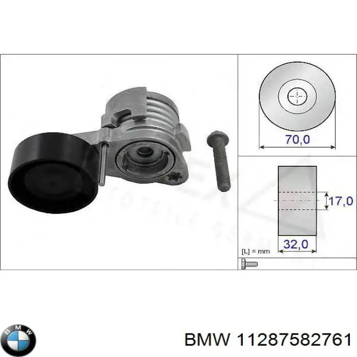 11287582761 BMW tensor de correa, correa poli v