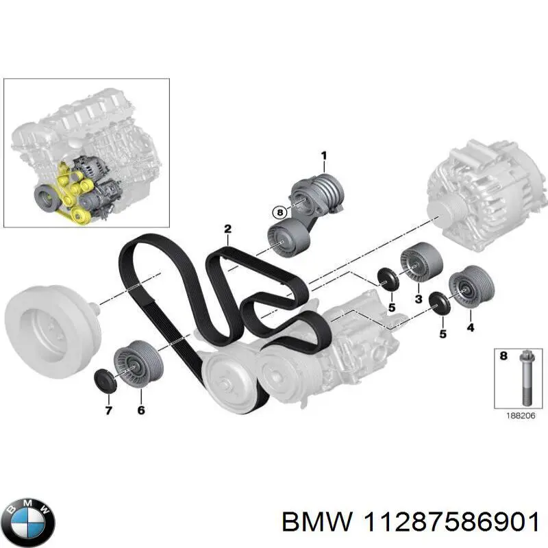 11287570232 BMW correa trapezoidal