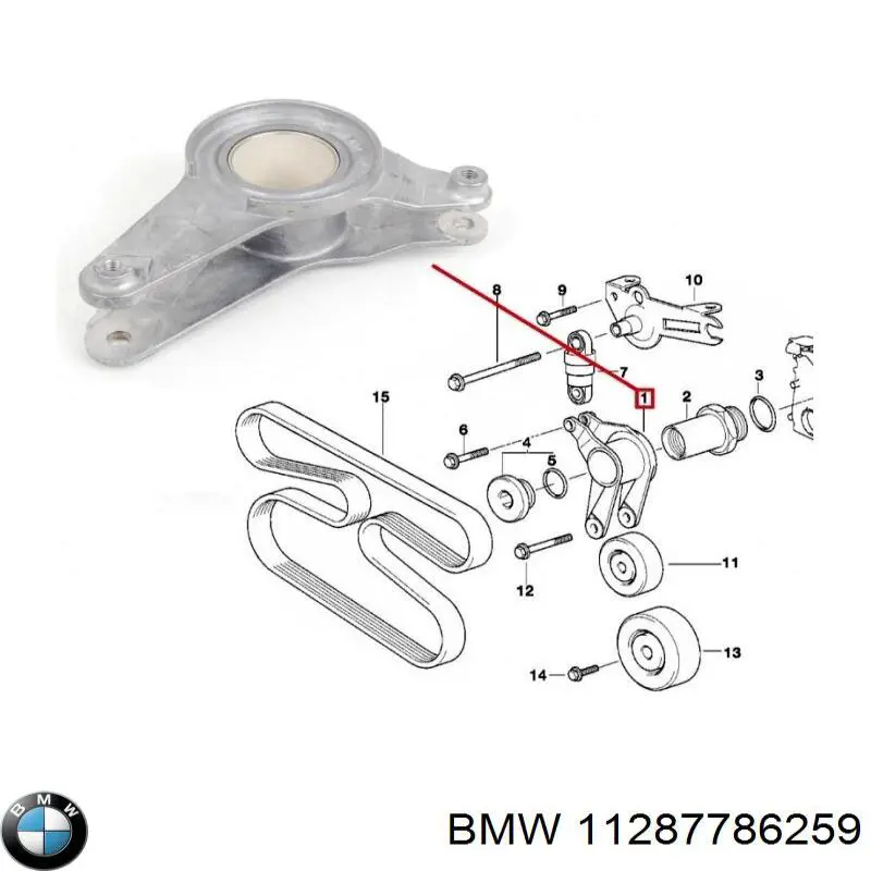 11287786259 BMW soporte, brazo tensor, correa poli v