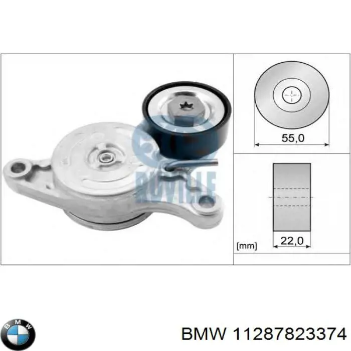 11287823374 BMW tensor de correa, correa poli v