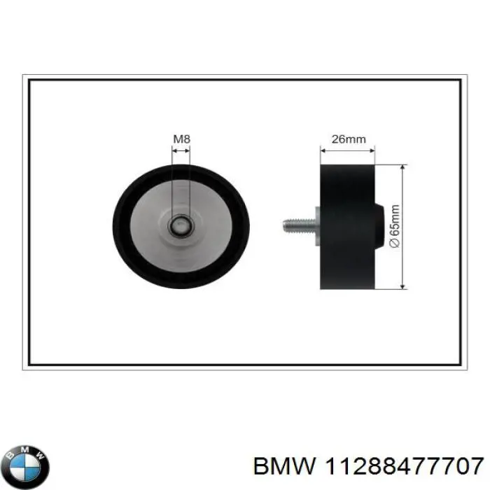 11288477707 BMW polea inversión / guía, correa poli v