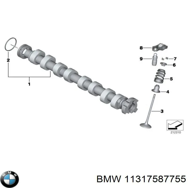 11317587755 BMW árbol de levas admisión