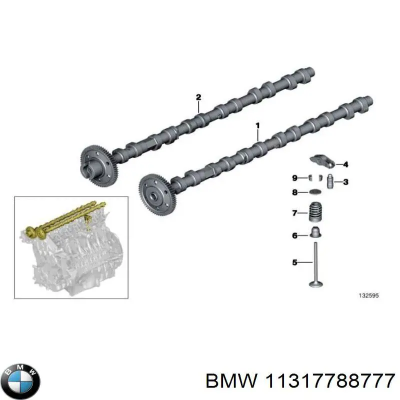 11317788777 BMW árbol de levas escape