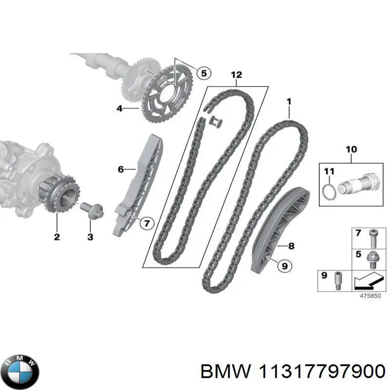  Perno de la polea del tensor de la correa de distribución para BMW X3 F25