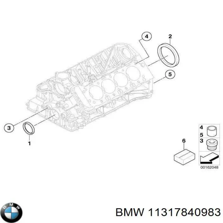 11317840983 BMW junta, tapa de culata de cilindro, anillo de junta