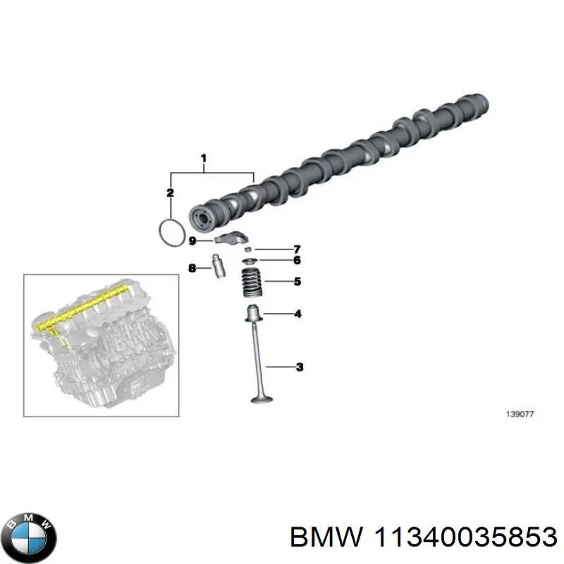 11340035853 BMW juego de anillos de junta, vástago de válvula de escape