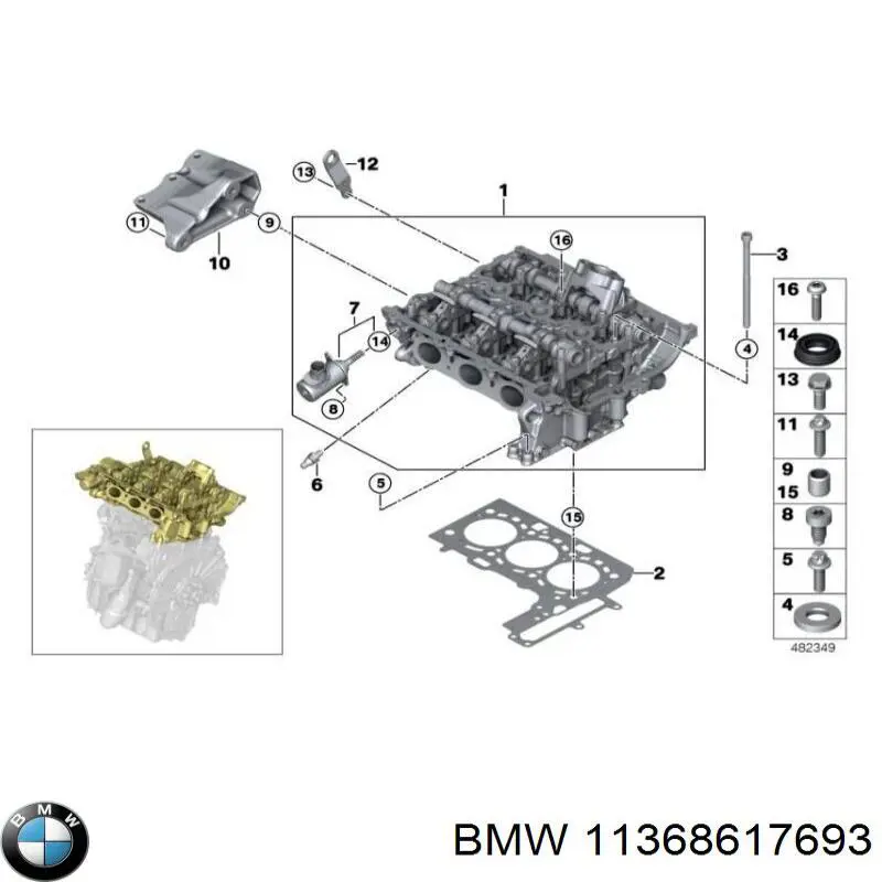 11368617693 BMW rueda dentada, árbol de levas escape