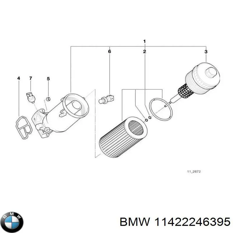 11422246395 BMW caja, filtro de aceite