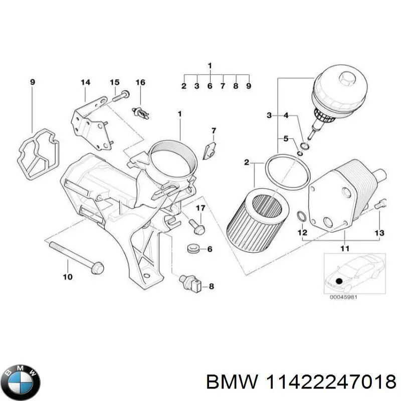 11422247018 BMW filtro de aceite