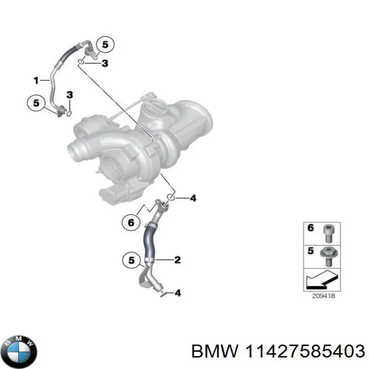  Tubo (Manguera) Para Drenar El Aceite De Una Turbina para BMW X3 F25