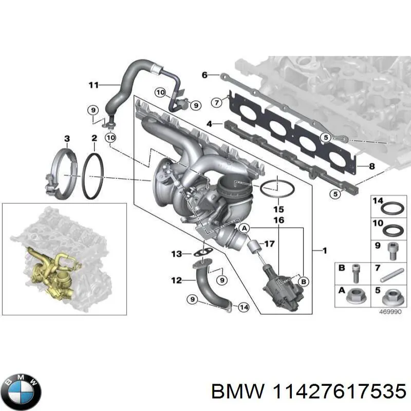  Tubo (Manguera) Para Drenar El Aceite De Una Turbina para BMW X1 F48