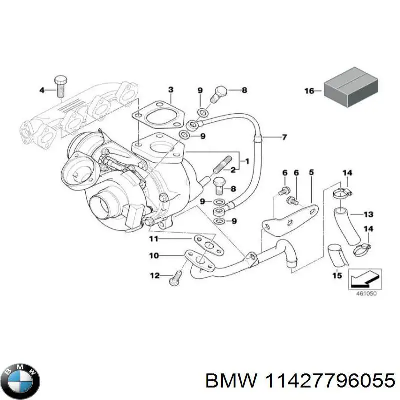  Conducto aceite, turbocompresor, retorno para BMW 5 E61