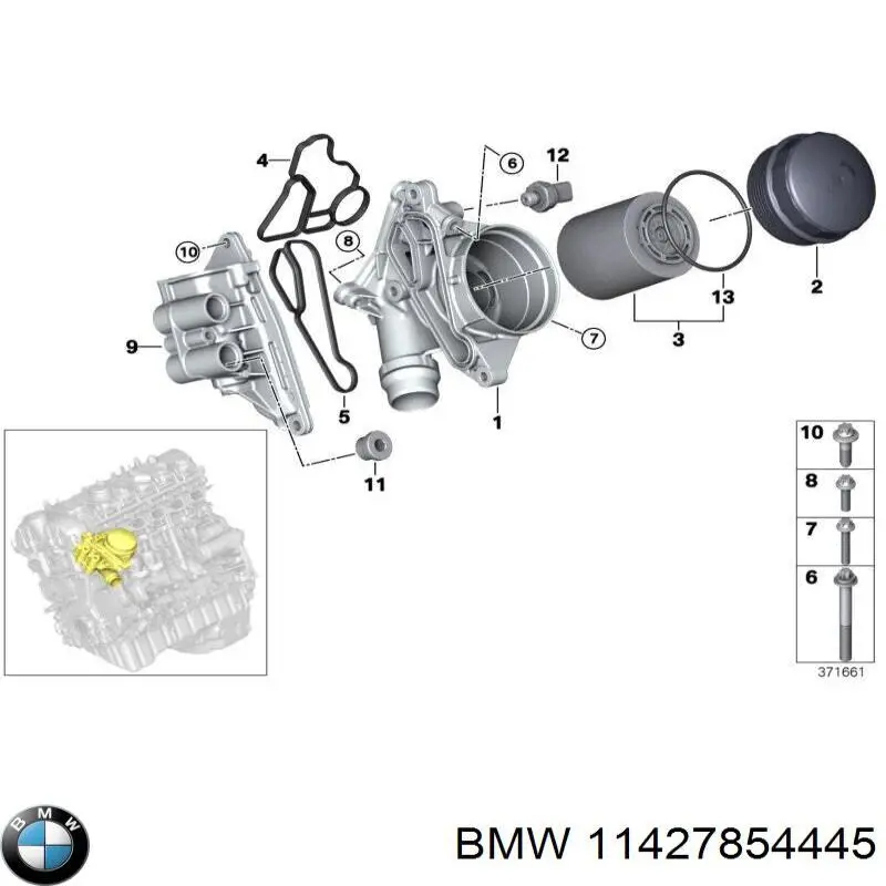 11427854445 BMW filtro de aceite