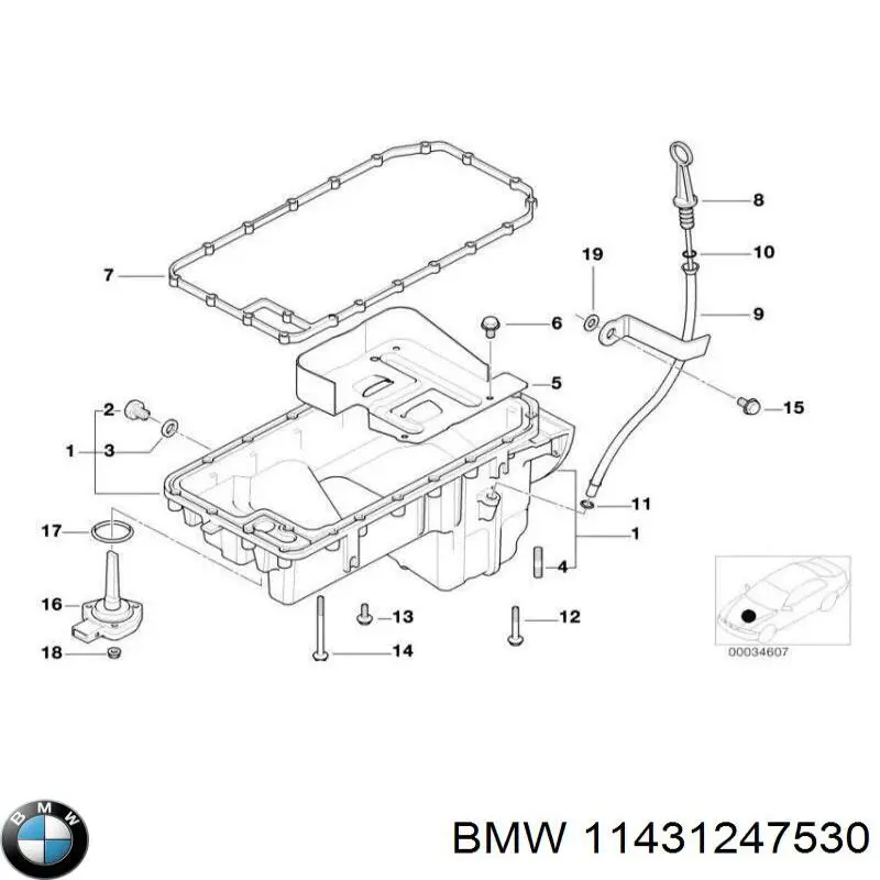 11431247530 BMW varilla del nivel de aceite