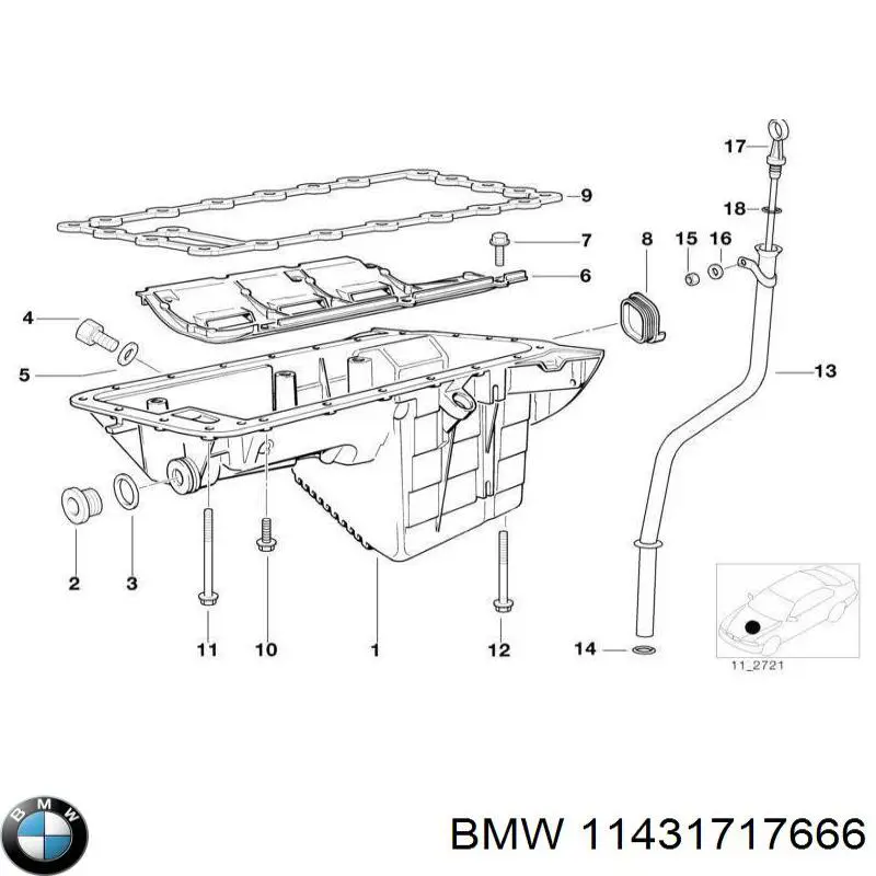 11431717666 BMW junta, tapa de culata de cilindro, anillo de junta