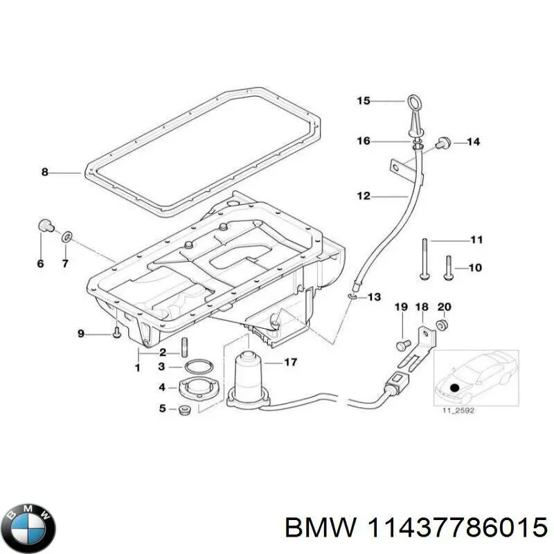 11437786015 BMW varilla del nivel de aceite