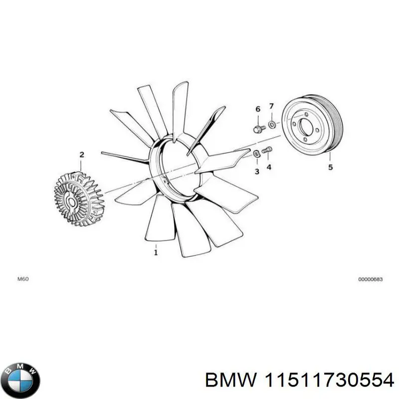 11511730554 BMW polea, bomba de agua