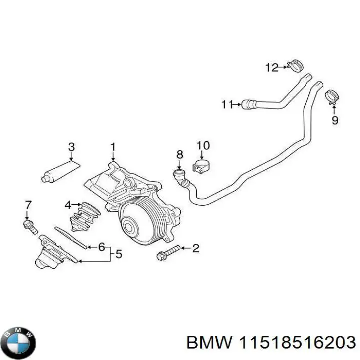 11518516203 BMW caja del termostato