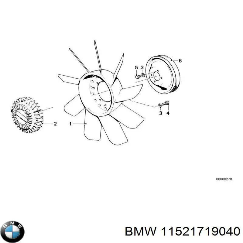 11521719040 BMW rodete ventilador, refrigeración de motor